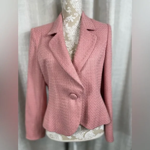 Judith Hart Petites pink textured blazer size 12P - Picture 3 of 9